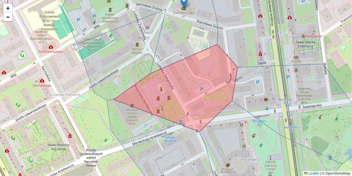 Szczegółowa mapa kodu pocztowego 00-158 z granicami, sąsiednimi kodami pocztowymi i urzędami pocztowymi