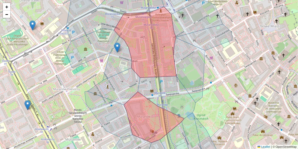Szczegółowa mapa kodu pocztowego 00-159 z granicami, sąsiednimi kodami pocztowymi i urzędami pocztowymi