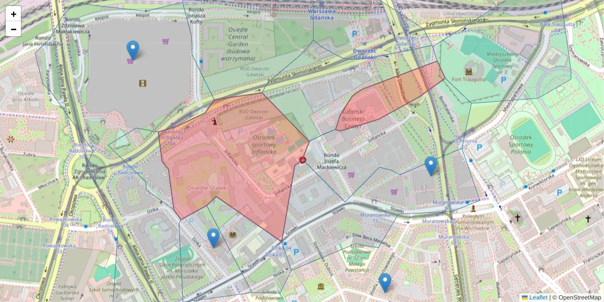 Szczegółowa mapa kodu pocztowego 00-189 z granicami, sąsiednimi kodami pocztowymi i urzędami pocztowymi
