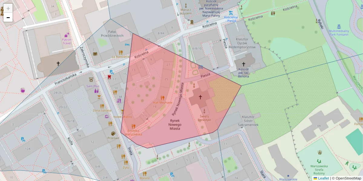 Szczegółowa mapa kodu pocztowego 00-229 z granicami, sąsiednimi kodami pocztowymi i urzędami pocztowymi
