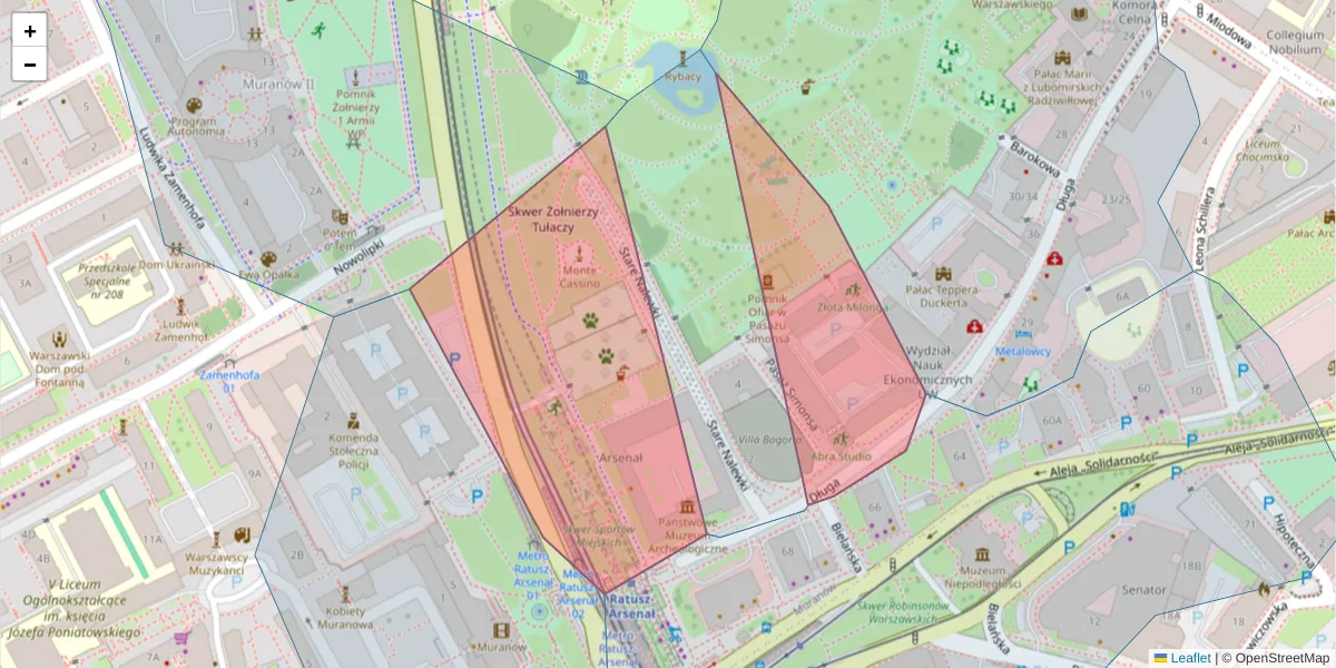 Szczegółowa mapa kodu pocztowego 00-241 z granicami, sąsiednimi kodami pocztowymi i urzędami pocztowymi