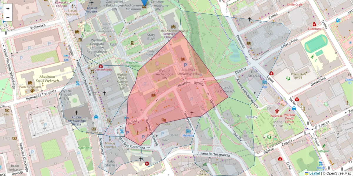 Szczegółowa mapa kodu pocztowego 00-332 z granicami, sąsiednimi kodami pocztowymi i urzędami pocztowymi