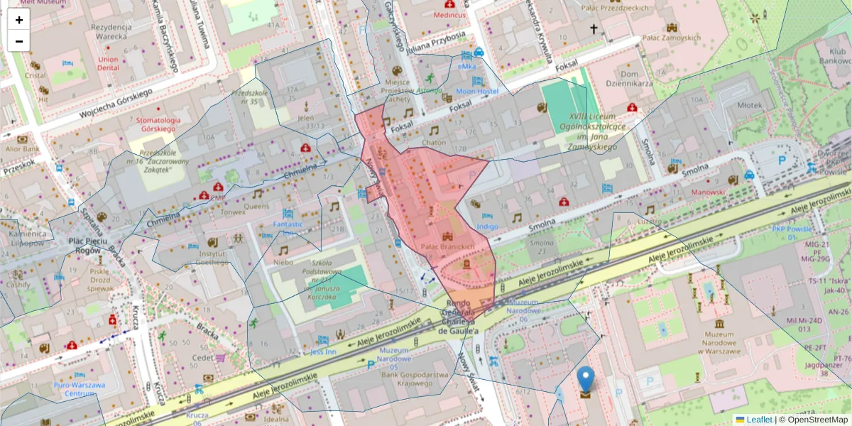 Szczegółowa mapa kodu pocztowego 00-373 z granicami, sąsiednimi kodami pocztowymi i urzędami pocztowymi