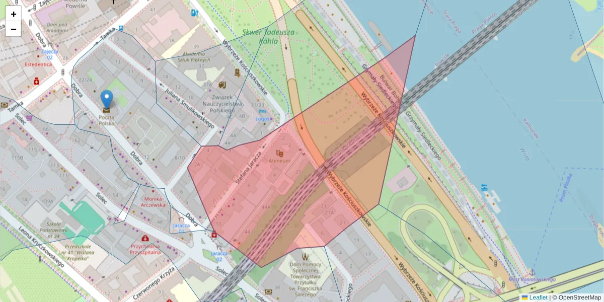 Szczegółowa mapa kodu pocztowego 00-378 z granicami, sąsiednimi kodami pocztowymi i urzędami pocztowymi
