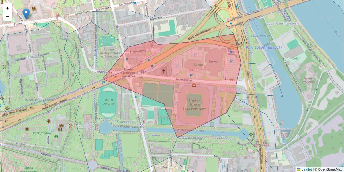 Szczegółowa mapa kodu pocztowego 00-449 z granicami, sąsiednimi kodami pocztowymi i urzędami pocztowymi