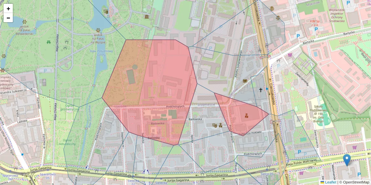 Szczegółowa mapa kodu pocztowego 00-463 z granicami, sąsiednimi kodami pocztowymi i urzędami pocztowymi
