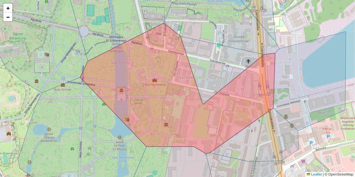 Szczegółowa mapa kodu pocztowego 00-465 z granicami, sąsiednimi kodami pocztowymi i urzędami pocztowymi