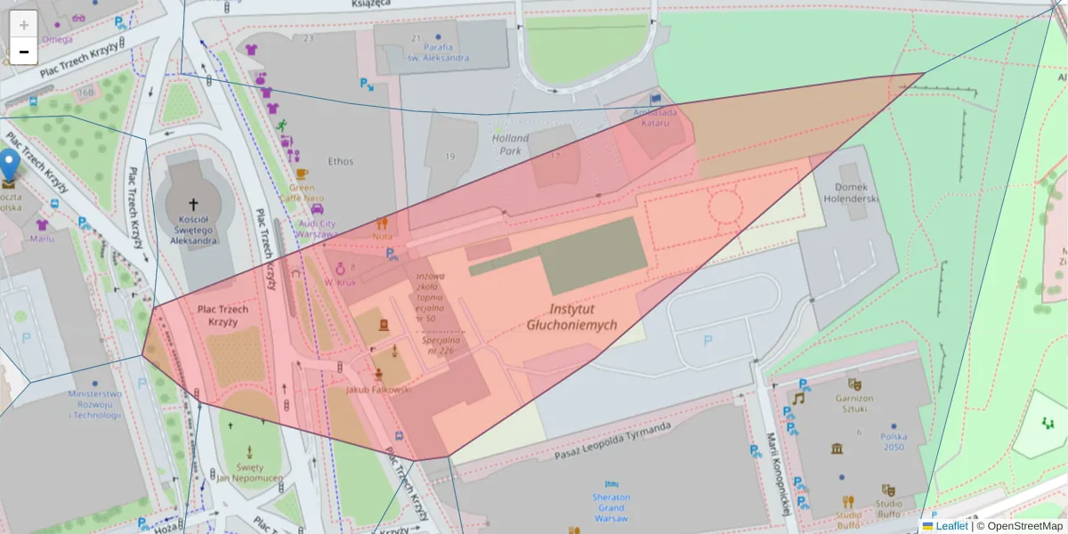 Szczegółowa mapa kodu pocztowego 00-507 z granicami, sąsiednimi kodami pocztowymi i urzędami pocztowymi