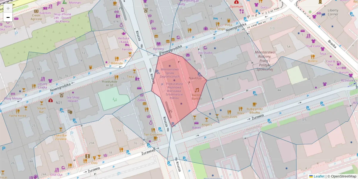 Szczegółowa mapa kodu pocztowego 00-512 z granicami, sąsiednimi kodami pocztowymi i urzędami pocztowymi