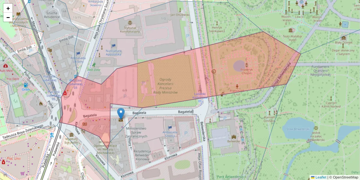 Szczegółowa mapa kodu pocztowego 00-585 z granicami, sąsiednimi kodami pocztowymi i urzędami pocztowymi