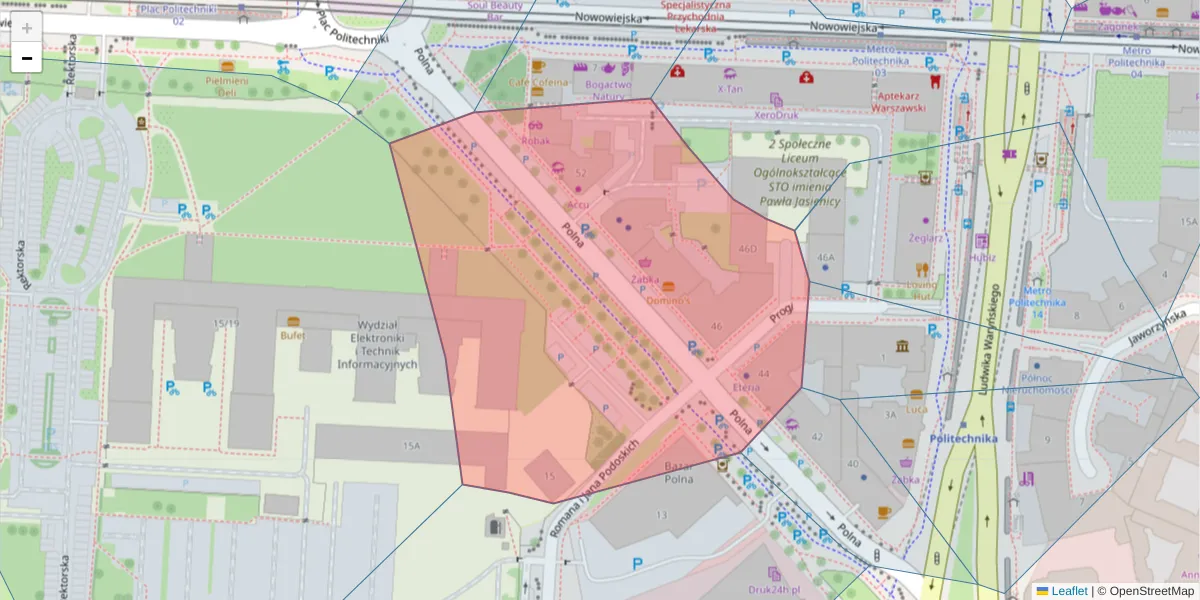 Szczegółowa mapa kodu pocztowego 00-644 z granicami, sąsiednimi kodami pocztowymi i urzędami pocztowymi