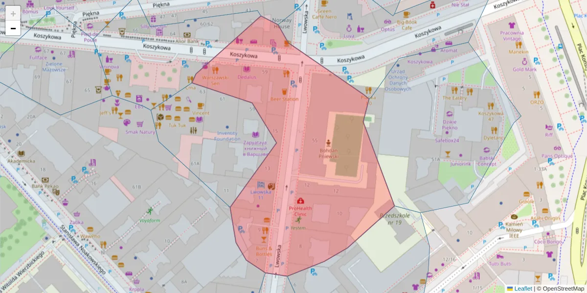 Szczegółowa mapa kodu pocztowego 00-660 z granicami, sąsiednimi kodami pocztowymi i urzędami pocztowymi