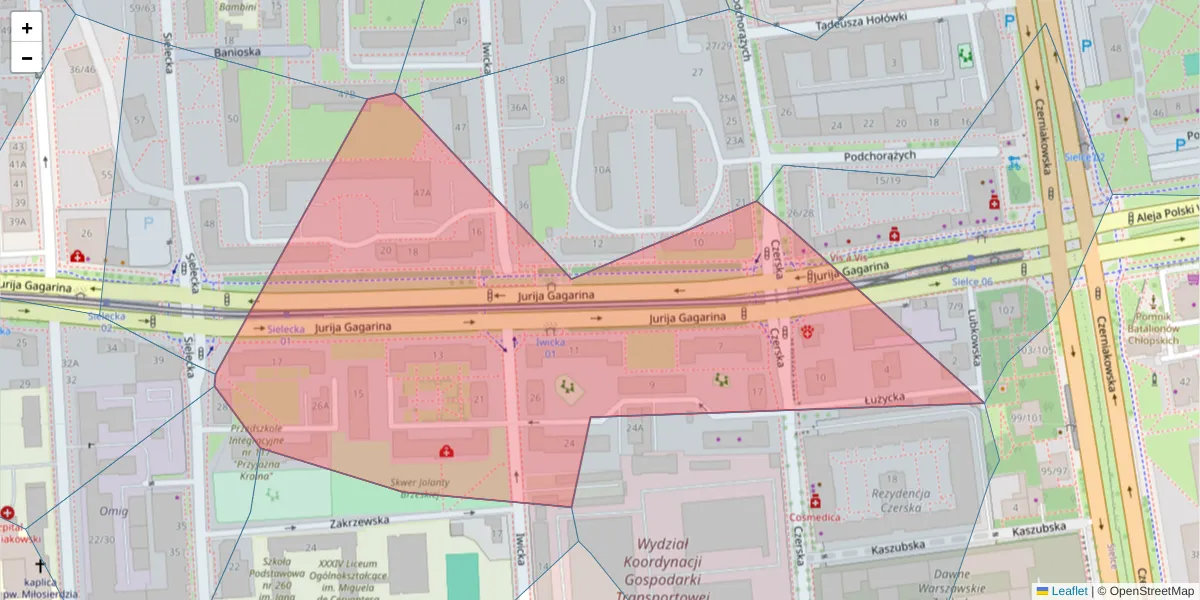 Szczegółowa mapa kodu pocztowego 00-753 z granicami, sąsiednimi kodami pocztowymi i urzędami pocztowymi