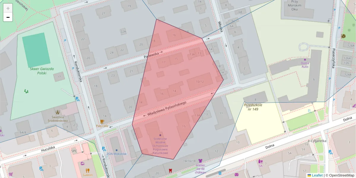 Szczegółowa mapa kodu pocztowego 00-777 z granicami, sąsiednimi kodami pocztowymi i urzędami pocztowymi