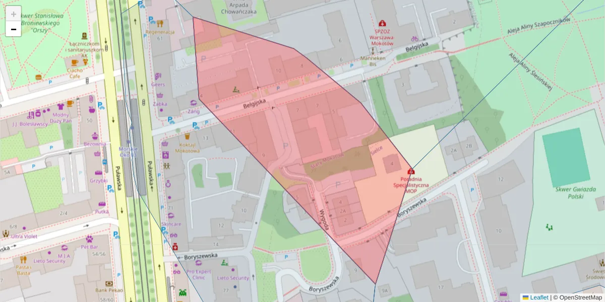 Szczegółowa mapa kodu pocztowego 00-781 z granicami, sąsiednimi kodami pocztowymi i urzędami pocztowymi