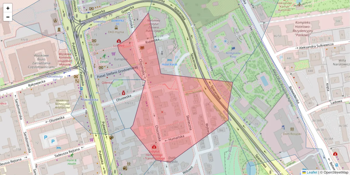 Szczegółowa mapa kodu pocztowego 00-791 z granicami, sąsiednimi kodami pocztowymi i urzędami pocztowymi