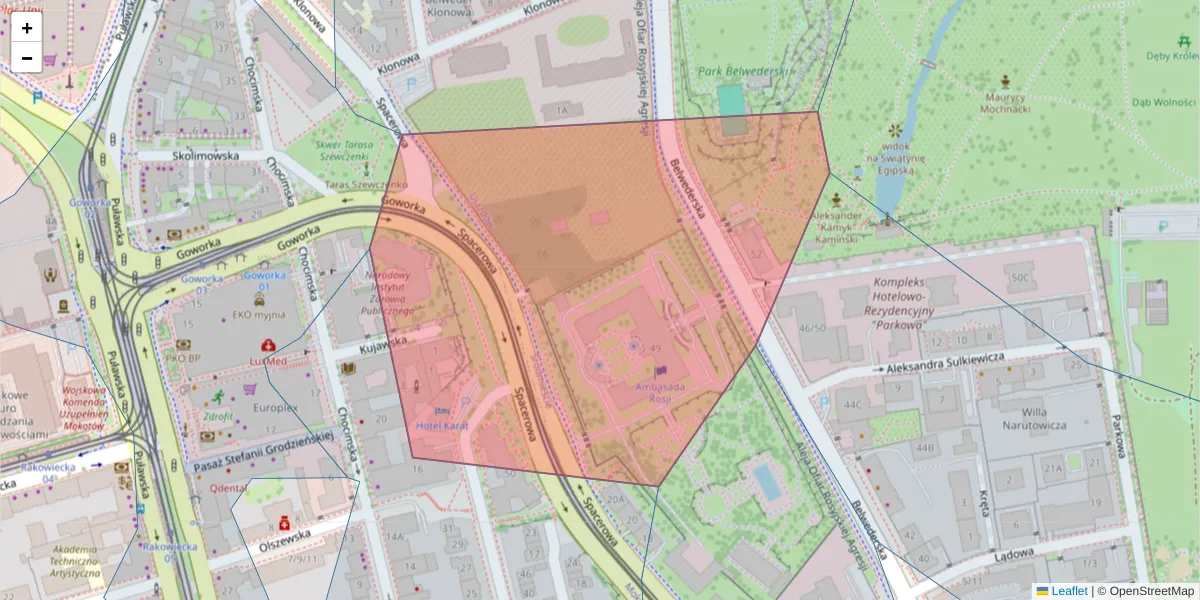 Szczegółowa mapa kodu pocztowego 00-793 z granicami, sąsiednimi kodami pocztowymi i urzędami pocztowymi