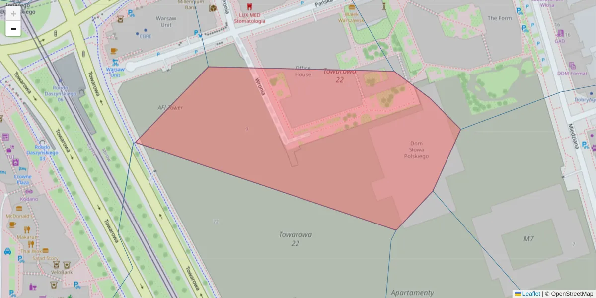 Szczegółowa mapa kodu pocztowego 00-840 z granicami, sąsiednimi kodami pocztowymi i urzędami pocztowymi