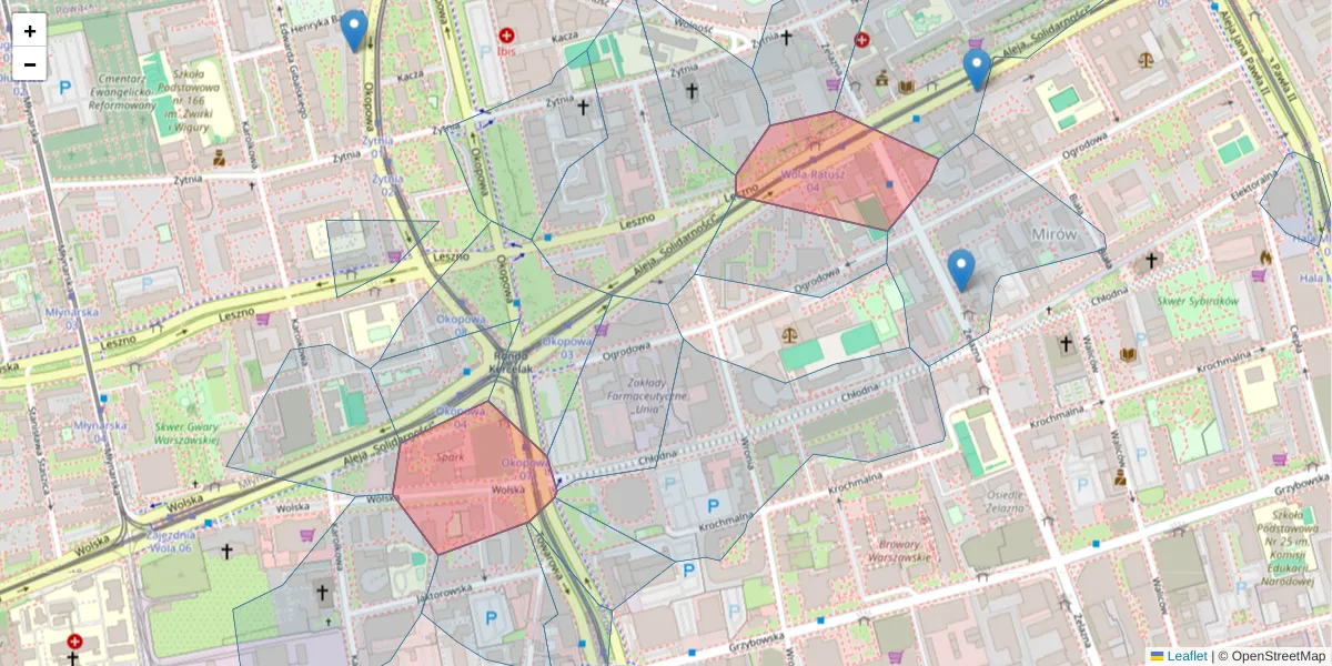 Szczegółowa mapa kodu pocztowego 00-877 z granicami, sąsiednimi kodami pocztowymi i urzędami pocztowymi