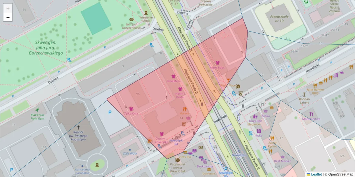 Szczegółowa mapa kodu pocztowego 01-024 z granicami, sąsiednimi kodami pocztowymi i urzędami pocztowymi