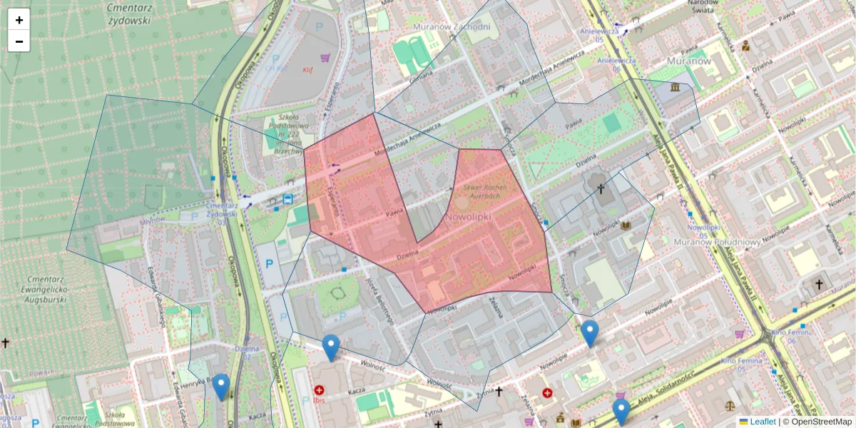 Szczegółowa mapa kodu pocztowego 01-029 z granicami, sąsiednimi kodami pocztowymi i urzędami pocztowymi