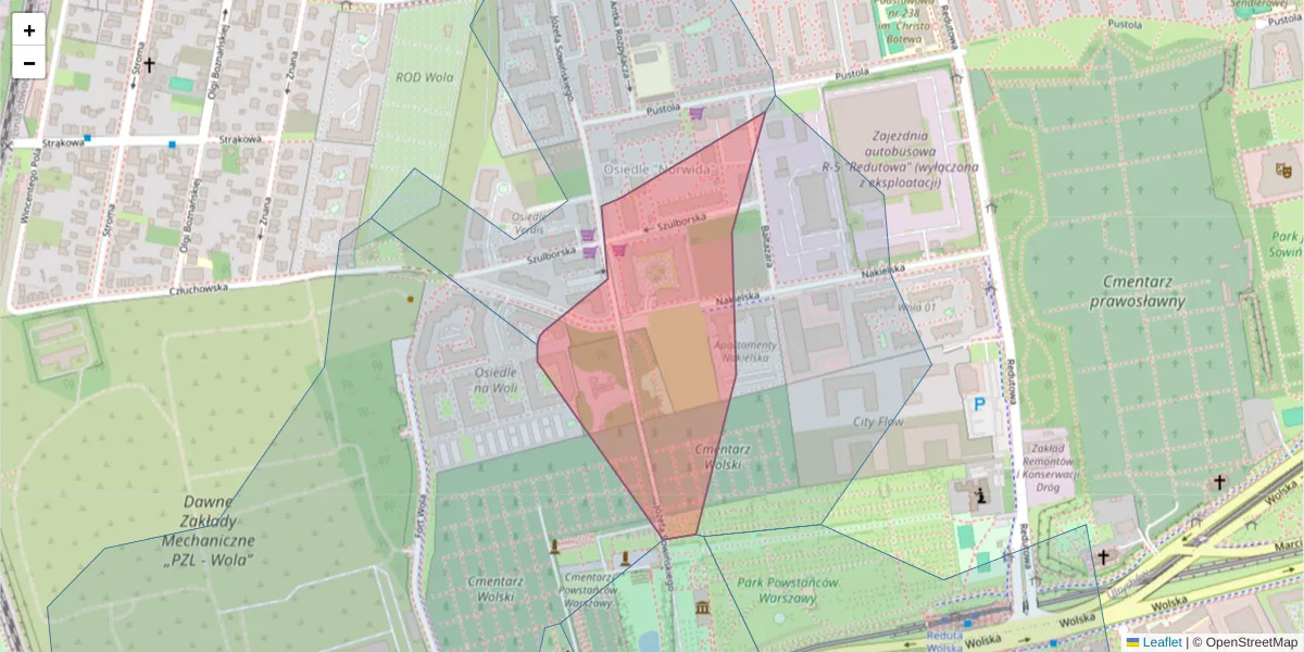 Szczegółowa mapa kodu pocztowego 01-104 z granicami, sąsiednimi kodami pocztowymi i urzędami pocztowymi