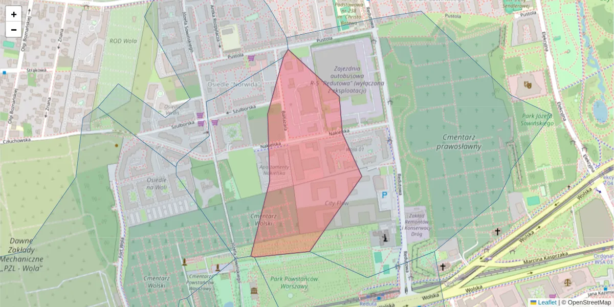 Szczegółowa mapa kodu pocztowego 01-106 z granicami, sąsiednimi kodami pocztowymi i urzędami pocztowymi