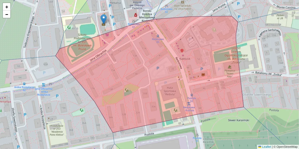 Szczegółowa mapa kodu pocztowego 01-131 z granicami, sąsiednimi kodami pocztowymi i urzędami pocztowymi