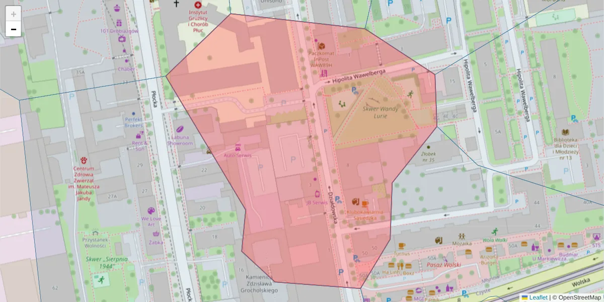 Szczegółowa mapa kodu pocztowego 01-184 z granicami, sąsiednimi kodami pocztowymi i urzędami pocztowymi