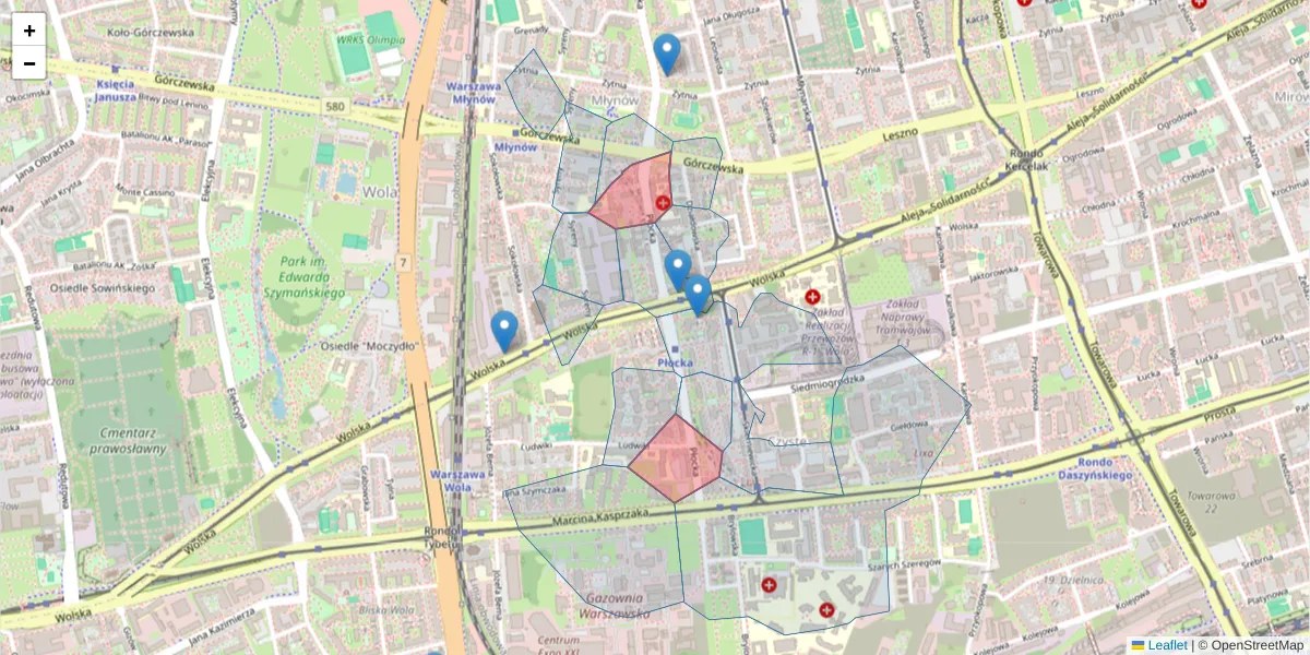 Szczegółowa mapa kodu pocztowego 01-231 z granicami, sąsiednimi kodami pocztowymi i urzędami pocztowymi