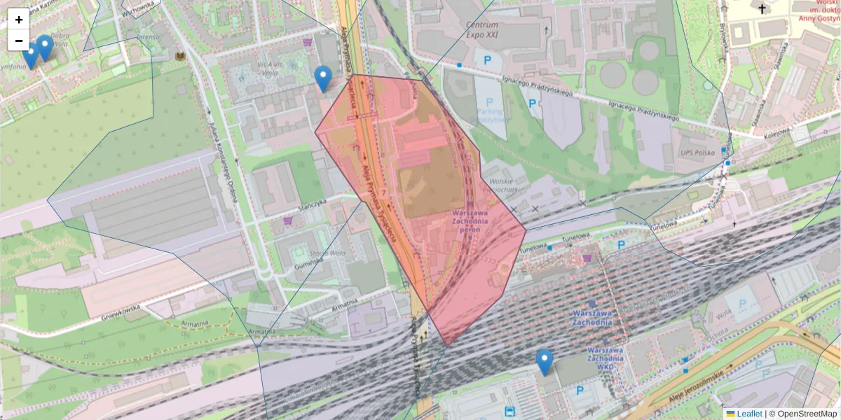 Szczegółowa mapa kodu pocztowego 01-242 z granicami, sąsiednimi kodami pocztowymi i urzędami pocztowymi