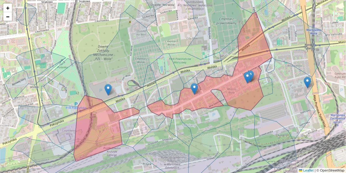 Szczegółowa mapa kodu pocztowego 01-248 z granicami, sąsiednimi kodami pocztowymi i urzędami pocztowymi