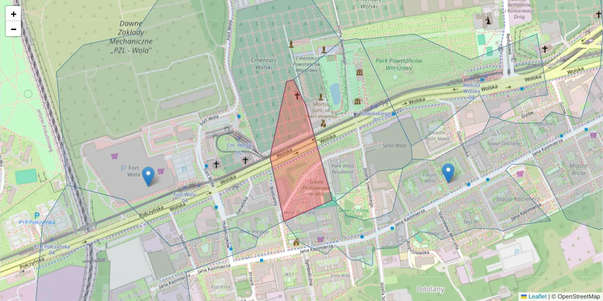 Szczegółowa mapa kodu pocztowego 01-262 z granicami, sąsiednimi kodami pocztowymi i urzędami pocztowymi