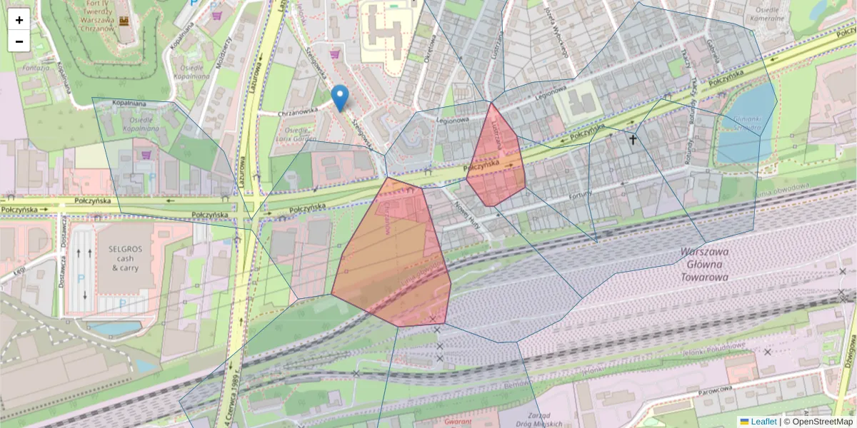 Szczegółowa mapa kodu pocztowego 01-301 z granicami, sąsiednimi kodami pocztowymi i urzędami pocztowymi