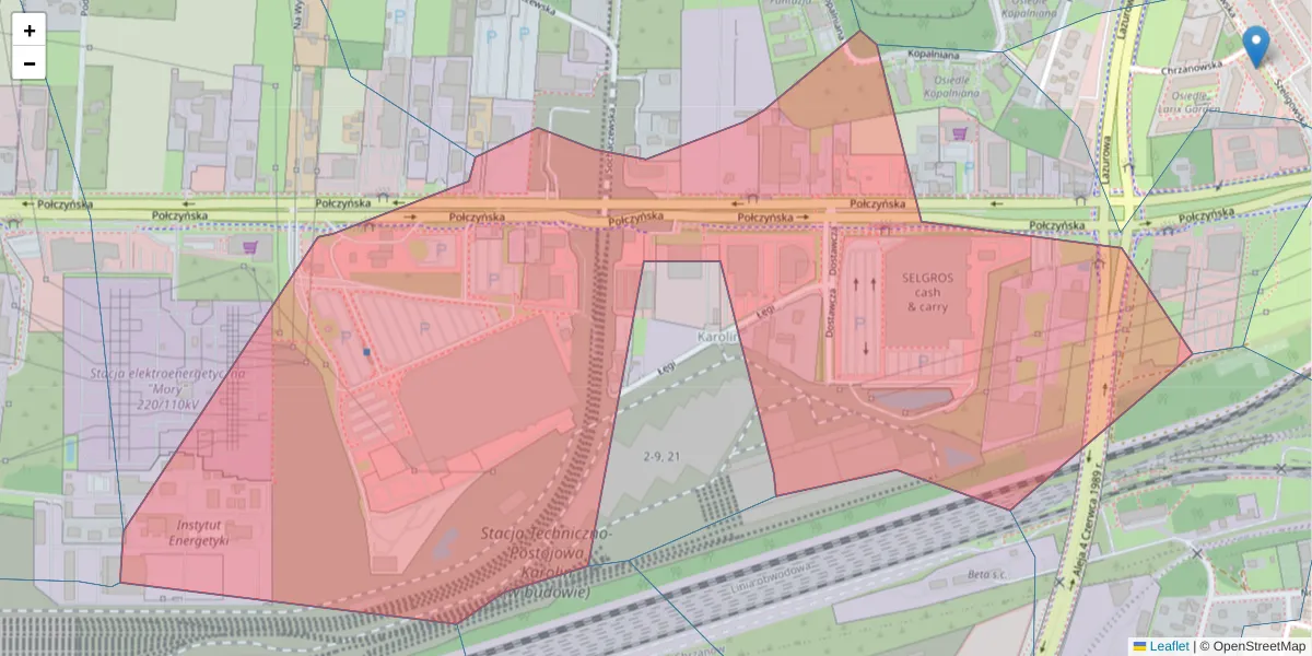 Szczegółowa mapa kodu pocztowego 01-303 z granicami, sąsiednimi kodami pocztowymi i urzędami pocztowymi