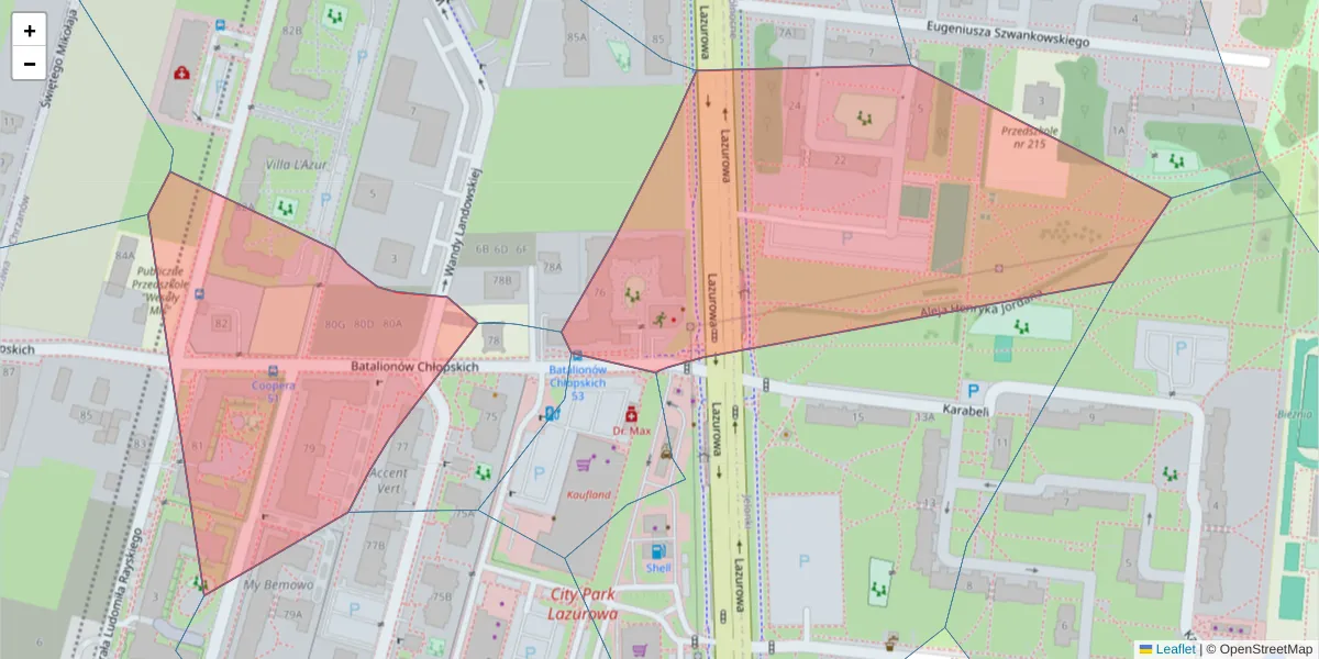 Szczegółowa mapa kodu pocztowego 01-308 z granicami, sąsiednimi kodami pocztowymi i urzędami pocztowymi