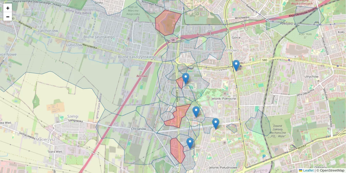 Szczegółowa mapa kodu pocztowego 01-314 z granicami, sąsiednimi kodami pocztowymi i urzędami pocztowymi