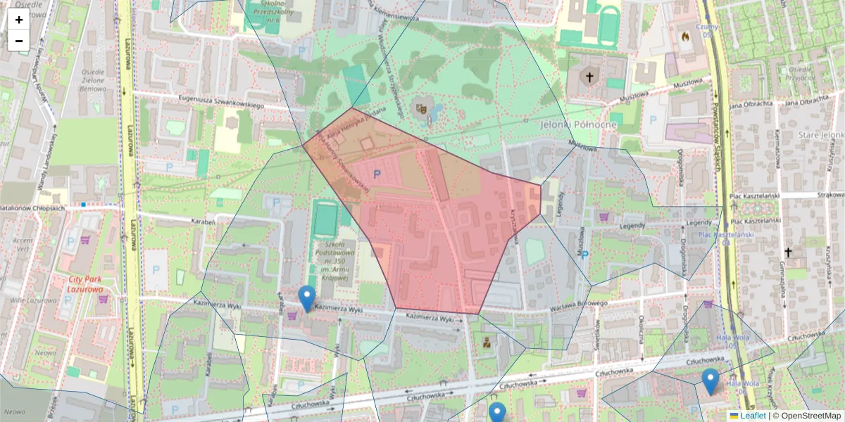 Szczegółowa mapa kodu pocztowego 01-317 z granicami, sąsiednimi kodami pocztowymi i urzędami pocztowymi