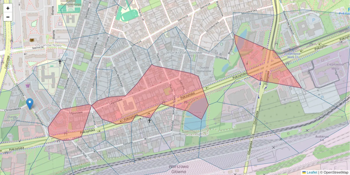 Szczegółowa mapa kodu pocztowego 01-337 z granicami, sąsiednimi kodami pocztowymi i urzędami pocztowymi
