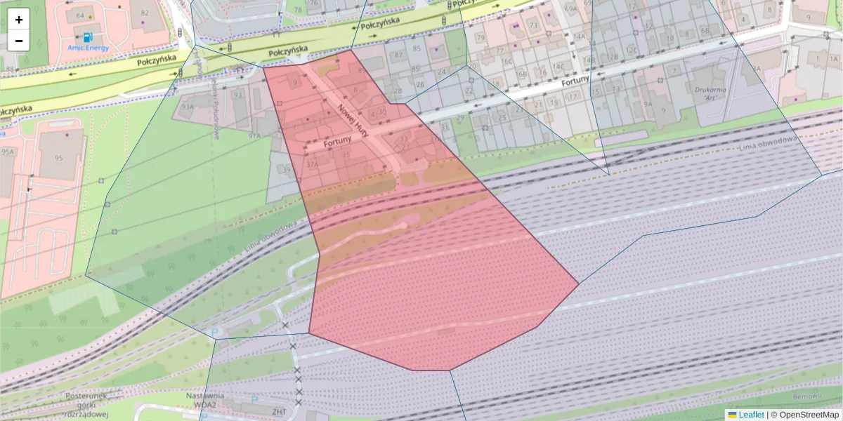 Szczegółowa mapa kodu pocztowego 01-338 z granicami, sąsiednimi kodami pocztowymi i urzędami pocztowymi