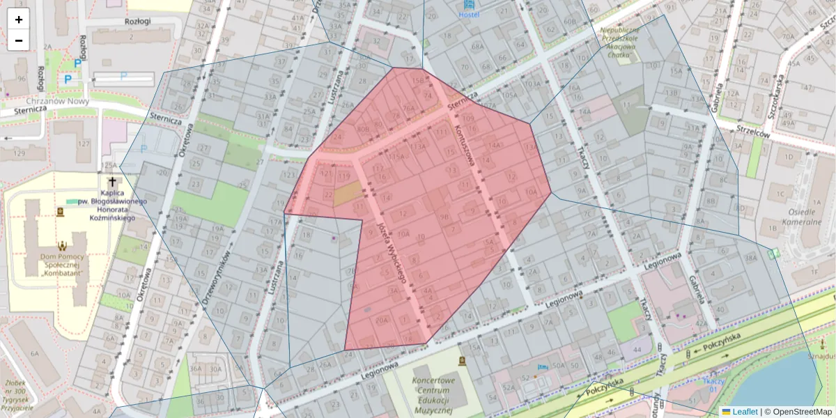 Szczegółowa mapa kodu pocztowego 01-345 z granicami, sąsiednimi kodami pocztowymi i urzędami pocztowymi