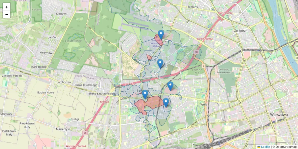Szczegółowa mapa kodu pocztowego 01-355 z granicami, sąsiednimi kodami pocztowymi i urzędami pocztowymi