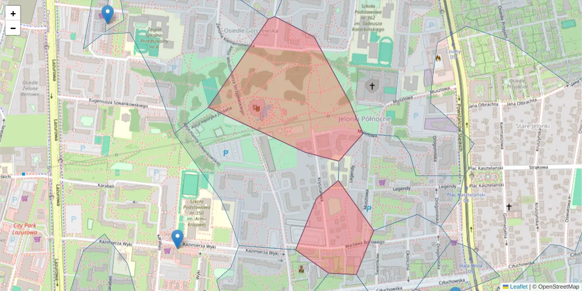 Szczegółowa mapa kodu pocztowego 01-356 z granicami, sąsiednimi kodami pocztowymi i urzędami pocztowymi