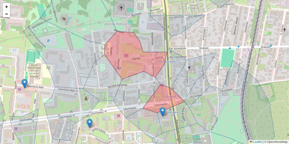 Szczegółowa mapa kodu pocztowego 01-361 z granicami, sąsiednimi kodami pocztowymi i urzędami pocztowymi