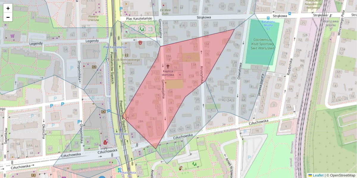 Szczegółowa mapa kodu pocztowego 01-364 z granicami, sąsiednimi kodami pocztowymi i urzędami pocztowymi