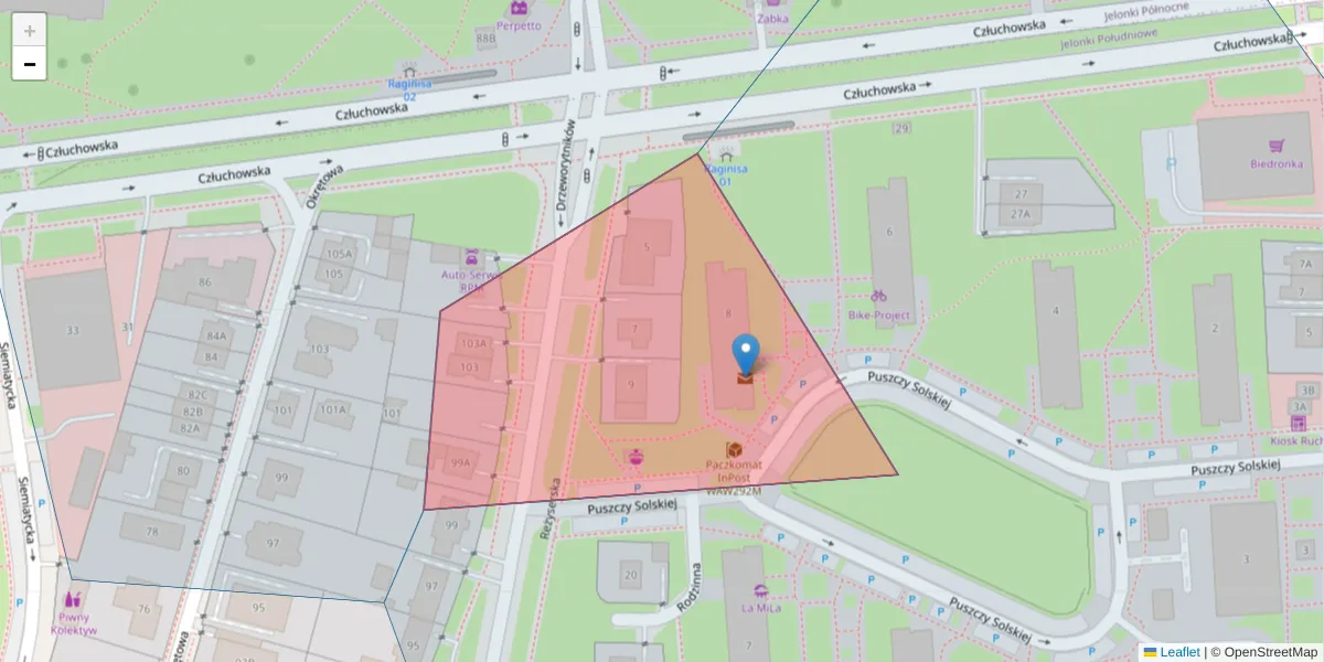 Szczegółowa mapa kodu pocztowego 01-393 z granicami, sąsiednimi kodami pocztowymi i urzędami pocztowymi