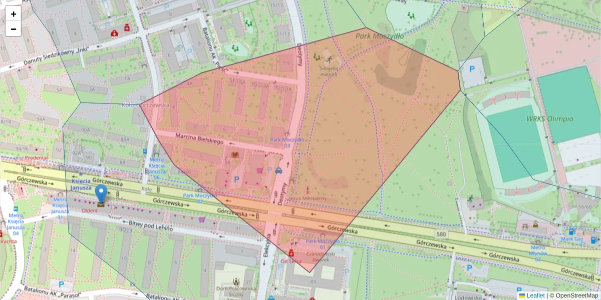 Szczegółowa mapa kodu pocztowego 01-406 z granicami, sąsiednimi kodami pocztowymi i urzędami pocztowymi