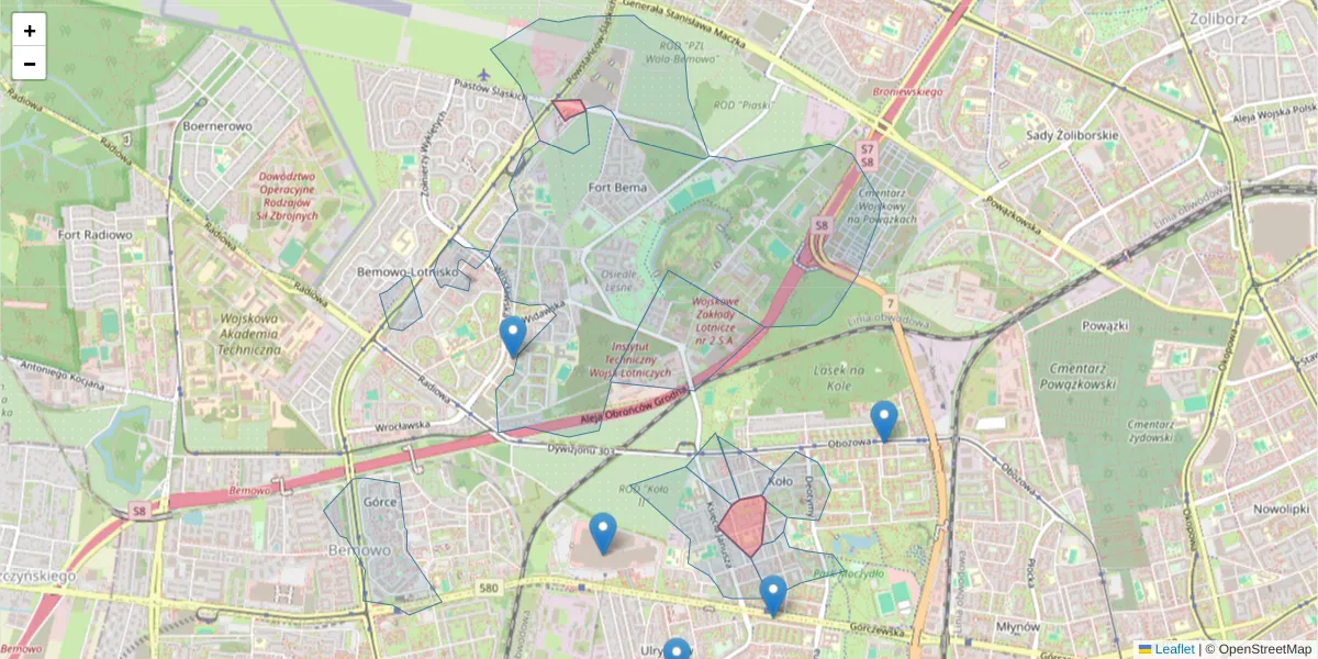 Szczegółowa mapa kodu pocztowego 01-446 z granicami, sąsiednimi kodami pocztowymi i urzędami pocztowymi