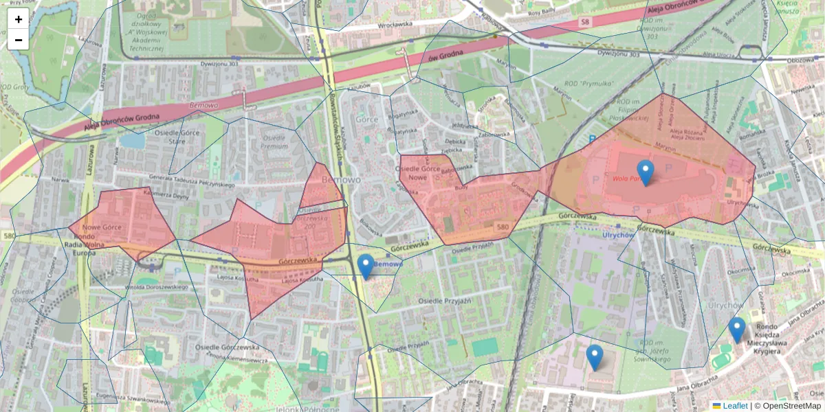Szczegółowa mapa kodu pocztowego 01-460 z granicami, sąsiednimi kodami pocztowymi i urzędami pocztowymi