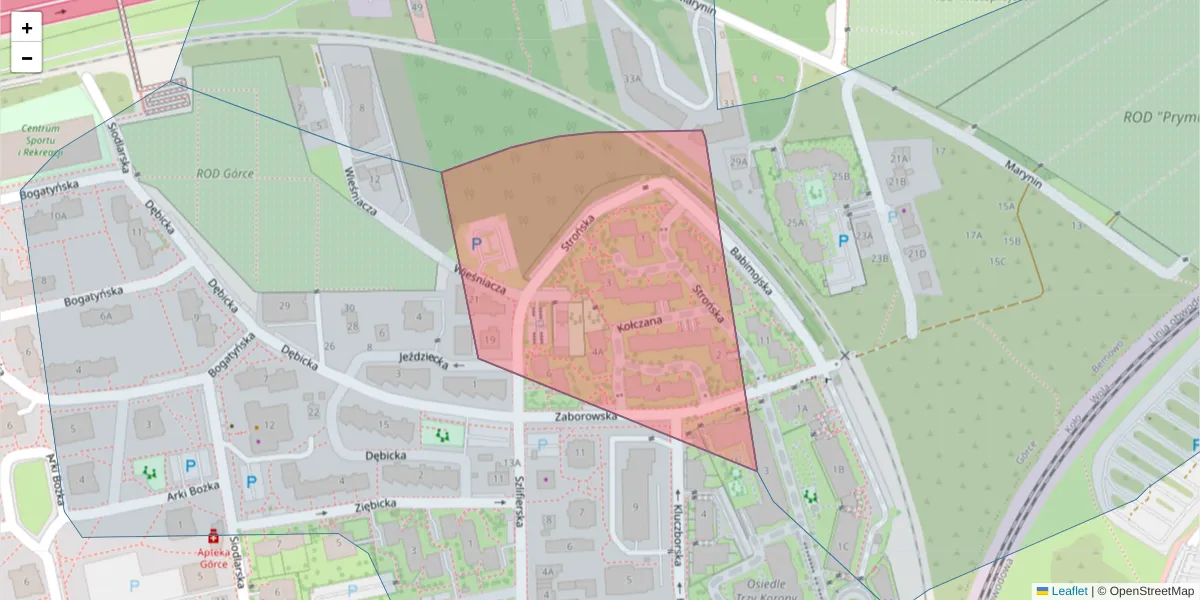 Szczegółowa mapa kodu pocztowego 01-462 z granicami, sąsiednimi kodami pocztowymi i urzędami pocztowymi